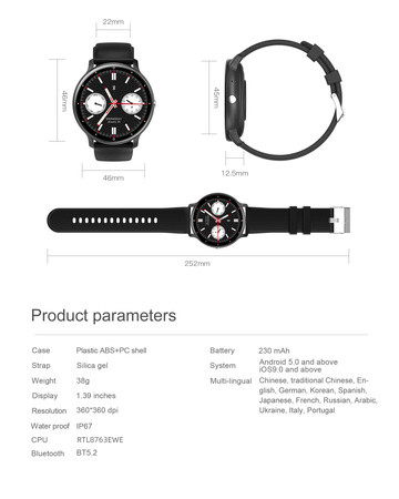 Zegarek Gravity Smart Watch GT1-6 PRO