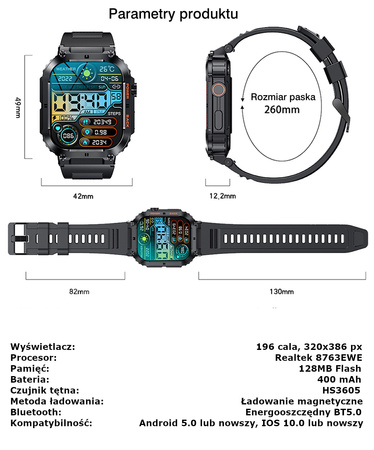 Zegarek Gravity Smart Watch GT6-5